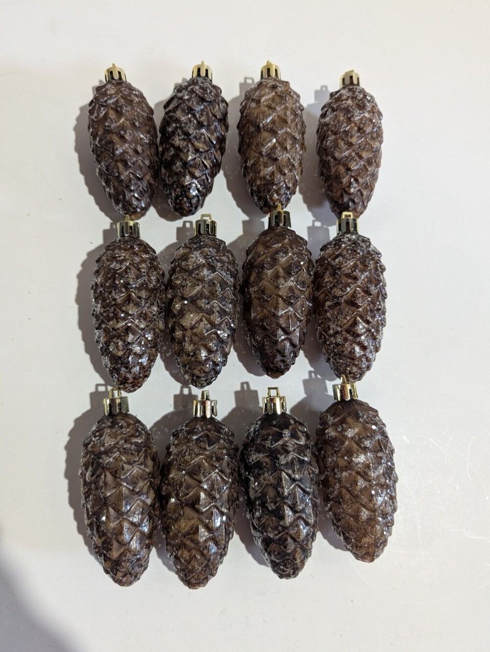 12 Pinecone Tree Ornaments 3.75" Rustic Country Cottage Christmas